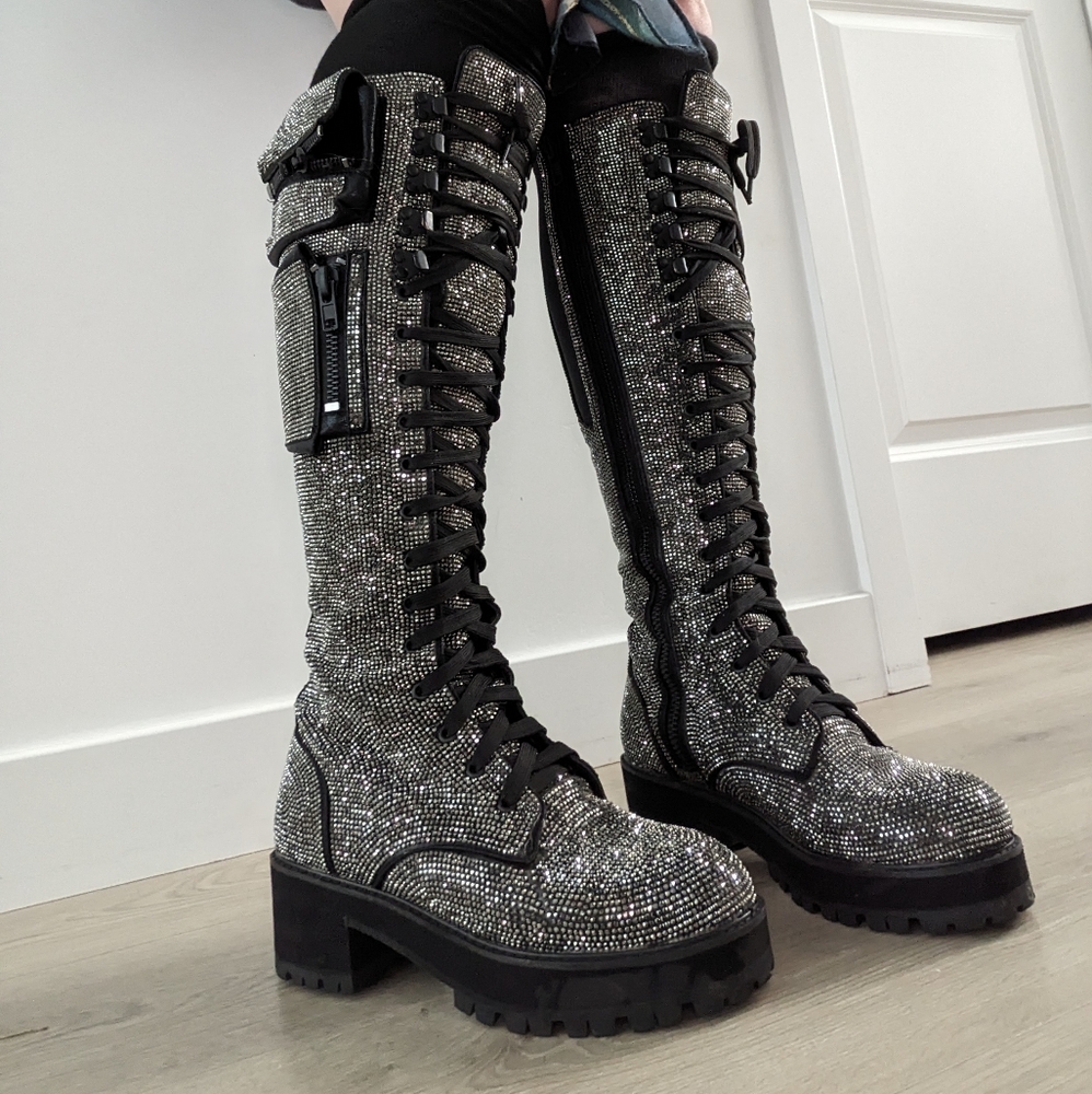 Clubexx Diamante Combat Boots! Sold on ebay